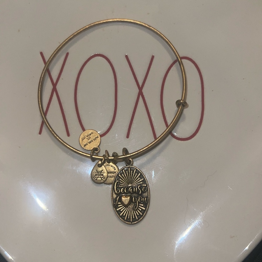 Alex and Ani Because I Love You gold bracelet